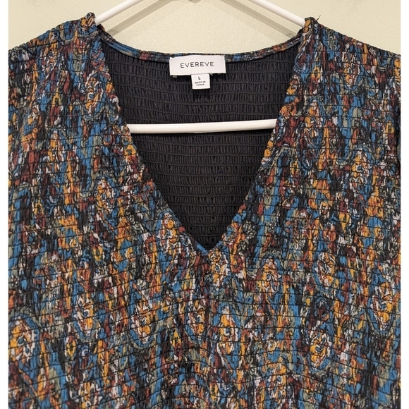 Evereve Kate Smocked Mesh Sleeve Top Size Large - Picture 5 of 7